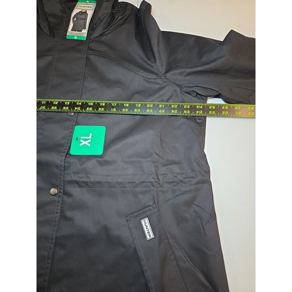 Hunter Ladies Rain Jacket Water Resistant Cotton Smock, Black,‎ XL